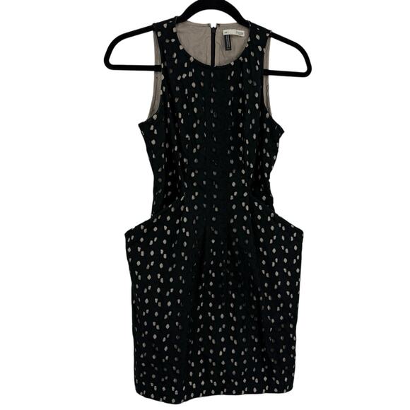 Hoss Intropia Sleeveless Sheath Dress size 36 US size 6 Black Eyelet Pockets - Picture 1 of 14